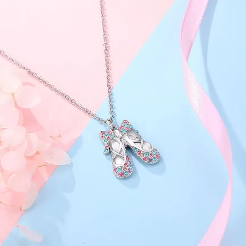 Vista 7 de ORISPRE Ballerina Necklace Gifts for Girls, Dance Recital Gifts for Girl Birthday Graduation Christmas Gifts, Jewelry for Girls