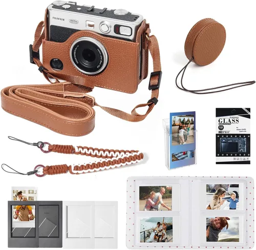 Vista 16 de CAIYOULE - Funda para cámara instantánea Fujifilm Instax Mini EVO, color negro Protective Camera Accessories Kit for Instax Mini EVO with Picture