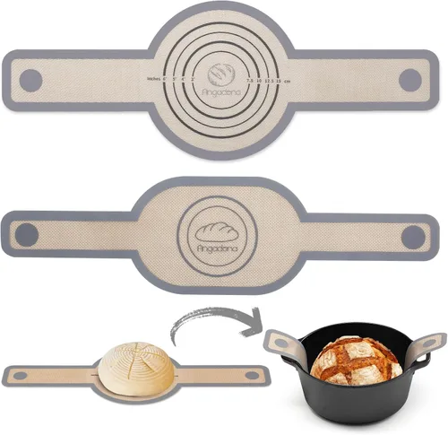 Vista 11 de honda de pan de silicona ovalada y redonda - antiadherente y fácil de limpiar reutilizable ovalada de silicona para horno holandés Con asas largas