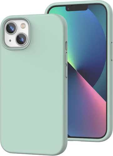 Vista 270 de Funda de silicona líquida compatible con iPhone 12 Pro Max 6.7 pulgadas, funda de gel de protección completa con forro de microfibra, funda