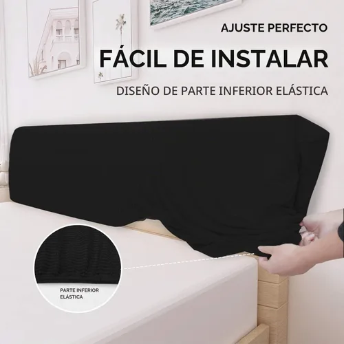 Vista 4 de Easy-Going Funda Elástica para Cabecera de Cama, Funda Pequeña Cuadrada de Jacquard para Cabecera, Cubierta Antipolvo para Cabecera de Cama