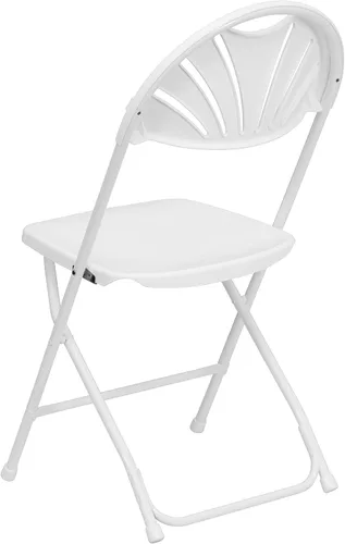 Vista 12 de Flash Furniture HERCULES Series - Silla plegable con respaldo de plástico blanco de 650 libras