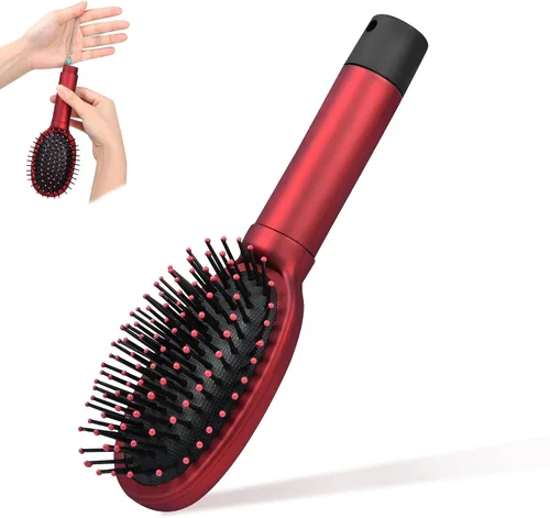 Vista 8 de Cepillo de pelo seguro para desviar para ocultar dinero, efectivo, joyas, mini llaves, contenedor seguro para la playa, peine de pelo real para Negro