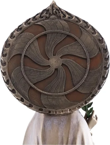 Vista 6 de Top Collection Estatua de Guan Yin de pie en pedestal de loto, escultura de Quan Yin de la diosa de la compasión y la misericordia de Asia oriental