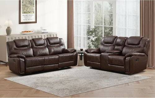 Vista 15 de EBELLO Silla reclinable manual de piel sintética, sofá reclinable con cómodos reposabrazos y respaldo, sofá individual para sala de estar