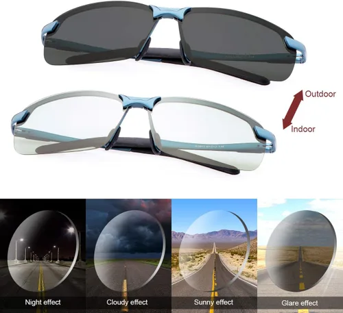 Vista 6 de YIMI Gafas de sol fotocrómicas polarizadas para hombres y mujeres deportes al aire libre conducción antirreflejos UV400 protección z87 gafas