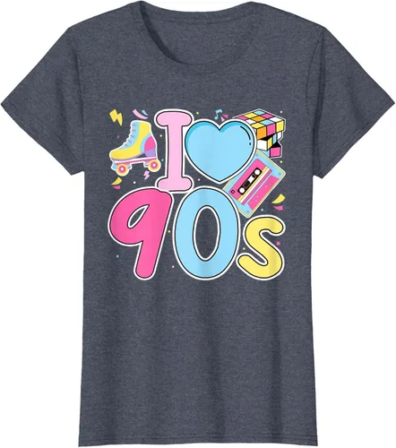 Vista 68 de I Love 90's Retro Style Nostalgia Vibe Funny 1990's Party T-Shirt Negro