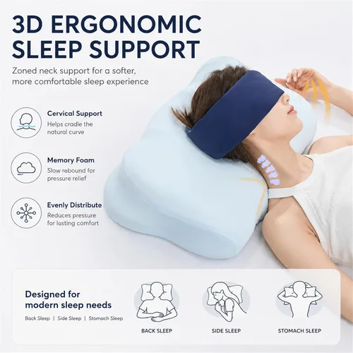 Vista 2 de Almohada cervical ergonómica de espuma viscoelástica para aliviar el dolor