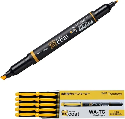 Vista 10 de Tombow Lápiz WA-TC94-10P fluorocoat resaltador, rojo, 10 piezas