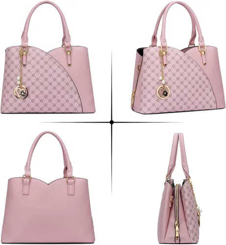 Vista 49 de KKXIU Monederos y bolsos de mano con triple compartimento para mujer, bolso de mano con asa superior