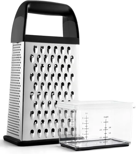 Vista 7 de Rallador de queso con caja de contenedores Rallador de acero inoxidable Negro