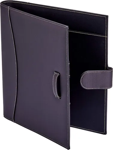 Vista 11 de It's Academic Mini Carpeta ejecutiva de cuero tipo portafolio, anilladora de 1 pulgada y capacidad para 250 hojas, bloc de notas, y documentos de 14