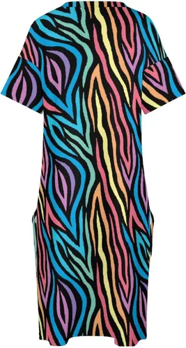 Vista 5 de Vestido casual de verano para mujer, vestido holgado de manga corta, estilo lobo