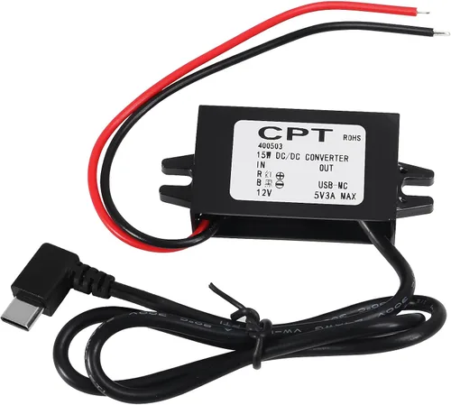 Vista 9 de DIANN Módulo convertidor de 12V a 5V 3A 15W Buck - Regulador de CC a CC Convertidor de potencia de coche con interfaz de cable Interfaz de alambre