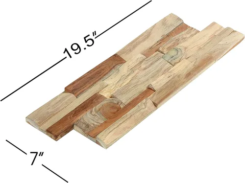 Vista 6 de WoodyWalls - Paneles de pared 3D Los tablones de madera están hechos de 100 % teca Cada panel de madera está hecho a mano y es único Juego