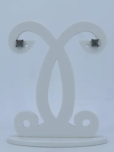 Vista 7 de Dazzlingrock Collection Aretes redondos de diamantes negros cuadrados unisex (0,10 qtw, color negro, claridad opaco) en plata de ley 925 chapada
