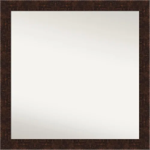 Vista 261 de Amanti Art Espejo de baño de bronce para sobre fregadero, 24 x 24 pulgadas, espejo de tocador cuadrado estrecho de bronce Manhattan, marco de madera
