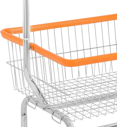 Vista 7 de Carrito de lavandería, carrito de lavandería de alambre de acero, cesta de lavandería con ruedas, carrito de lavandería comercial resistente