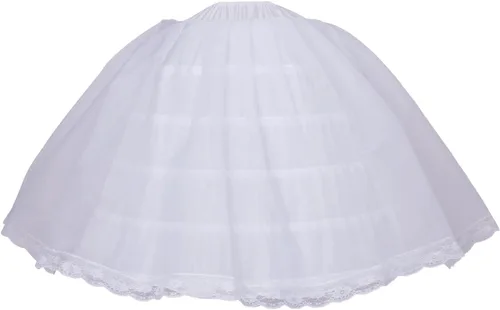 Vista 8 de BBSET Falda de crinolina hinchada de tul para mujer, con 6 argolla y 2 bolsillos, falda larga para quinceañera, boda, vestido de novia, vestido