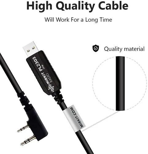 Vista 6 de MIRKIT Cable de programación USB modelo básico PL2303 Chip para radios portátiles Baofeng de dos vías: UV-5R, 5RA, 5R Plus, 5RE, bf F8HP, UV3R Plus