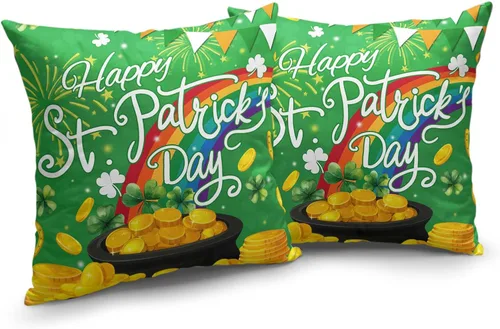 Vista 84 de Juego de 2 fundas de almohada de 16 x 16 pulgadas, diseño patriótico de bandera estadounidense con estrellas para exteriores, estilo casa de campo