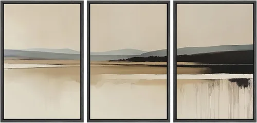 Vista 280 de SIGNWIN Lienzo enmarcado para pared, juego de arte de collage de hojas transparentes en blanco y negro, ilustraciones de naturaleza silvestre, arte