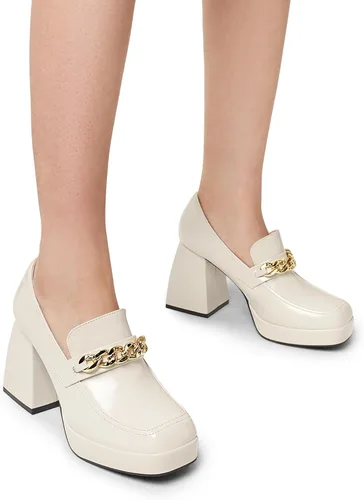 Vista 7 de DREAM PAIRS Mocasines de plataforma para mujer con tacón grueso de bloque, cómodos zapatos sin cordones