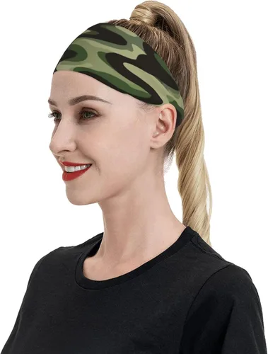 Vista 8 de Diademas militares para hombres y mujeres, camuflaje militar de Vietnam, rayas de tigre, camuflaje, bandas deportivas que absorben la humedad