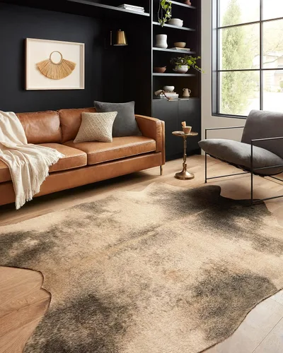 Vista 2 de Loloi Grand Canyon Collection GC-13 - Alfombra decorativa beige y ceniza, 3 pies y 10 pulgadas x 5 pies