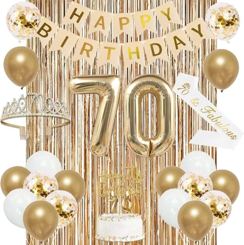 Vista 23 de Trgowaul Decoraciones de 9º cumpleaños para niñas, pancarta, banda y corona, decoración de pastel, globo de número 9, cortinas de flecos