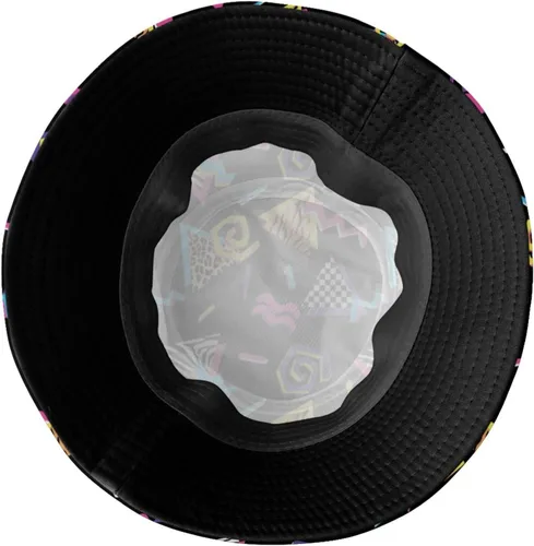 Vista 6 de Sombrero de pescador retro de los años 80 y 90 para hombres y mujeres, divertido sombrero de pesca de playa de verano, plegable, sombrero