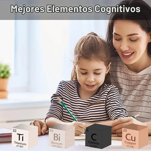 Vista 5 de 18 piezas de cubos de densidad de elementos metálicos 99.99% de alta pureza, colección de tabla periódica de elementos para colecciones de elementos