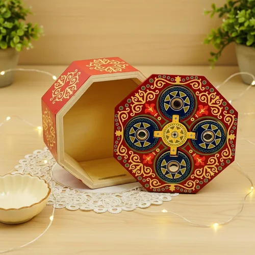 Vista 9 de Caja de rompecabezas mágica con giro secreto - Portamonedas y tarjeta de regalo en una caja de madera IQ con cerradura complicada y compartimentos