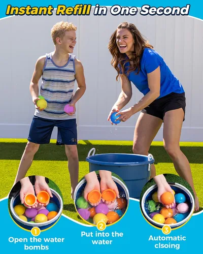 Vista 3 de SOPPYCID - Globos de bomba de agua reutilizables, juguete de verano, juguete de agua para niños y niñas, juguetes de piscina y playa para niños de 3