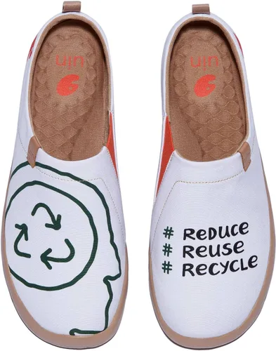 Vista 14 de UIN Zapatos de viaje para caminar para hombre, sin cordones, de lona, informales, ligeros, cómodos y modernos, diseño de perritos felices Ahhhhh