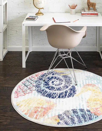 Vista 7 de Unique Loom Ariel Collection - Alfombra de área con caballito de mar (2 pies x 3 pies 1 pulgada, rectangular, multicolor, marfil)
