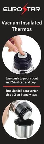 Vista 3 de EUROSTAR T350 Termo aislado al vacío 11.8 fl oz, acero inoxidable