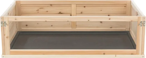 Vista 5 de Trixie Carrera de madera de interior para animales pequeños con vista, corralito para tortugas, conejillos de indias, hámsters