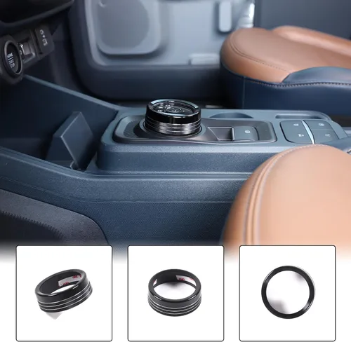 Vista 6 de Cubierta de anillo de botón de palanca de cambios de automóvil compatible con Ford Maverick 2022-2024, cubierta de anillo para palanca de cambios