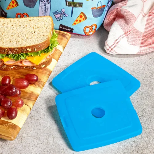 Vista 2 de Cool Coolers by Fit + Fresh, 4 Pack Slim Ice Packs, Space Saving Reusable Ice Packs for Lunch Boxes or Coolers