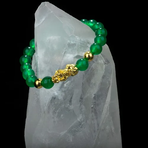 Vista 7 de ZenBless Fengshui - Pulsera de jade de porsperidad con dije de la suerte Feng Shui de obsidiana negra, regalo para hombres y mujeres con chapado