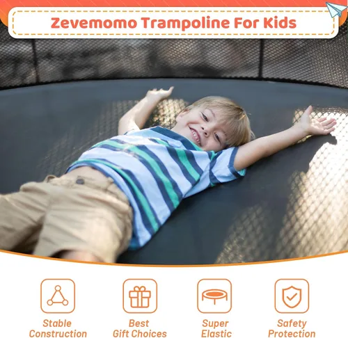 Vista 9 de Zevemomo - Trampolines de 8.0 pies, 10.0 pies, 12.0 pies, 14.0 pies, 16.0 pies, para exteriores, trampolines para niños y adultos, trampolines