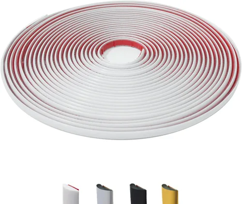 Vista 15 de Moldura de pared para despegar y pegar de 9.8 pies, moldura flexible en forma de D, color dorado mate para protector contra salpicaduras, espejos