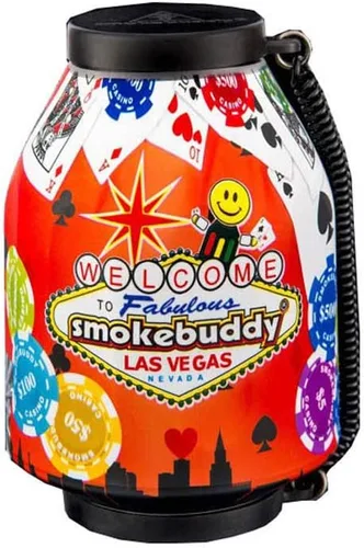 Vista 3 de Smoke Buddy - Paquete de filtros de aire personales (2 unidades) smokebuddy Original Vegas Negro/Rojo + Smoke Buddy Tie Die Amarillo/Naranja
