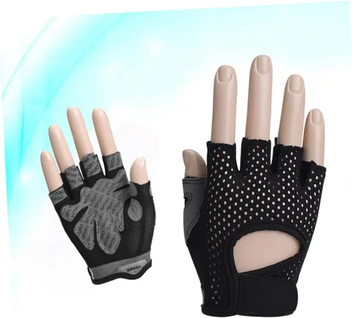 Vista 4 de Women Sports Half Finger Training Gloves with Anti-Slip Silicone Palm Breathable Sweat-Absorbing Fitness Gloves for Weightlifting and Dumbbell