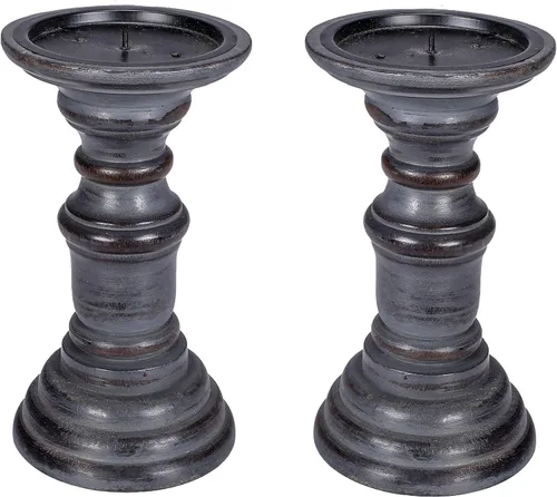 Vista 16 de pilares decorativos de madera para velas