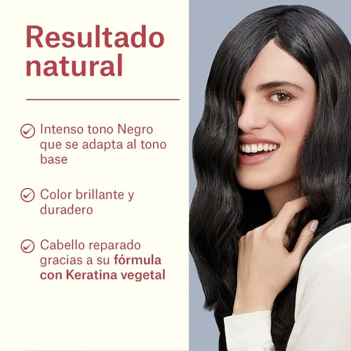 Vista 4 de Tinte permanente para el cabello, coloración permanente para el cabello. Sin amoníaco, resorcinol, parabenos o PDD. (~1 cabello negro)