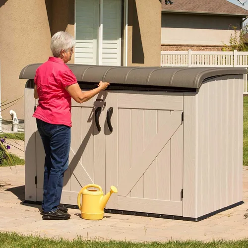 Vista 8 de Lifetime Products caja de almacenamiento horizontal Lifetime 60170, color tostado