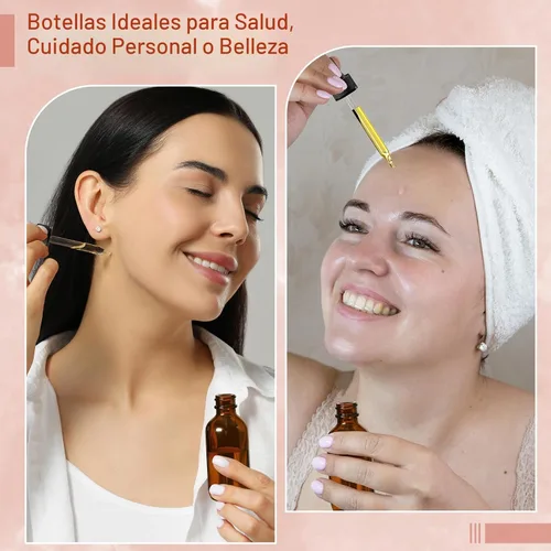 Vista 5 de 12 botellas con cuentagotas ámbar de 1 onza con 3 embudos de acero inoxidable y 1 cuentagotas de vidrio largo, botellas de vidrio de 1.0 fl oz