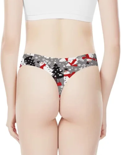 Vista 4 de Dellukee Ropa interior sexy de tanga para mujer, de corte alto, transpirable, elástica, cómoda, calzoncillo